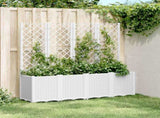 Garden Planter with Trellis White 160x40x140 cm PP 367874