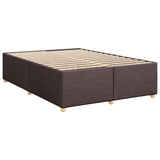 Box Spring Bed with Mattress Dark Brown 140x200 cm Fabric 3285383