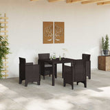 Garden Dining Set 5 pcs Brown Polypropylene 3378539