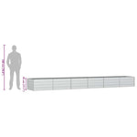 Garden Raised Bed 480x80x45 cm Galvanized Steel Silver 316901