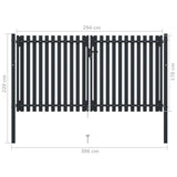 Double Door Fence Gate Steel 300x175 cm Anthracite 146354