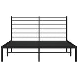 Metal Bed Frame without Mattress with Headboard Black 150x200cm 352321