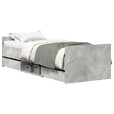 Bed Frame without Mattress Concrete Grey 75x190 cm Small Single 3203820