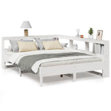 ZNTS Bookcase Bed without Mattress White 140x190 cm Solid Wood Pine 3324434