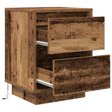 ZNTS Bedside Cabinets with LED Lights 2 pcs Old Wood 38x34x50 cm 861298