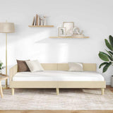 Corner Bed Frame with Headboard Cream 100 x 200 cm Fabric 42016131