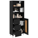 Highboard with Drawer 2 pcs Black Oak Engineered Wood 3416107