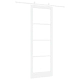 Sliding Door ORKDAL White 83 x 232 cm Solid Pine Wood and Glass 3332058