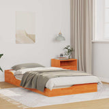 Bed Frame Wax Brown 75 x 190 cm Solid Pine Wood 873399