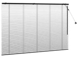 Venetian Blind Black 125 x 130 cm 35 mm Solid Paulownia Wood 42015471