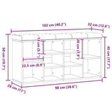 Shoe Bench Artisan Oak 102x32x50 cm Engineered Wood 857626