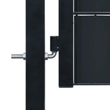 Fence Gate PVC and Steel 100x204 cm Anthracite 145236
