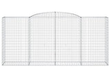 Arched Gabion Baskets 4 pcs 300x50x180/200 cm Galvanised Iron 3146775