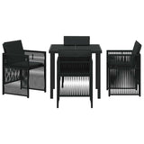 Garden Dining Set 5 pcs Black Powder-Coated Steel 3380649