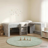 Kids'High Bed Frame with Desk 2 pcs Concrete Grey 3423473