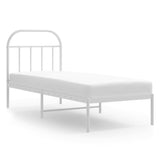 Metal Bed Frame without Mattress with Headboard White 75x190cm 353674