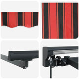 Retractable Awning Manual Orange and Brown 450x300 cm Fabric 3330891