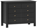 Elegant Chest of Five Drawers - Black T3398P344766