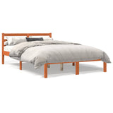 Bed Frame without Mattress Wax Brown 140x200 cm Solid Wood Pine 844145