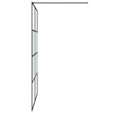 Walk-in Shower Wall Black 140x195 cm Half Frosted ESG Glass 152129
