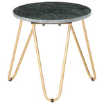 ZNTS Coffee Table Green 40x40x40 cm Real Stone with Marble Texture 286444