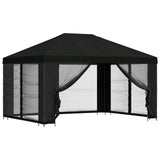 Gazebo with Sidewalls 4 x 3 m Black Polyester and Steel 190 gsm 900394