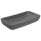 Luxury Basin Rectangular Matt Dark Grey 71x38 cm Ceramic 146961