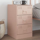 ZNTS Bedside Cabinet Pink 34.5x39x62 cm Steel 841777