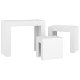 Nesting Coffee Tables 3 pcs White Engineered Wood 808540