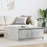 Coffee Table with Drawers Concrete Grey 100x100x40 cm 3328402