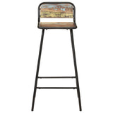 Bar Chair Set of 2 Mixed colour finish Solid reclaimed wood 321954