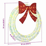 Wreath with 80 LEDs Warm white 90 cm PET 42019134