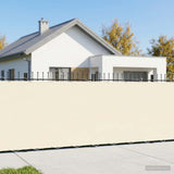 Balcony Privacy Screen 200 x 700 cm Fabric with PU Coated Cream 42036491