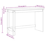 Desk Black 112 x 50 x 75 cm Solid Pine Wood 42028375