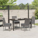 Garden Dining Set 5 pcs Grey Powder-Coated Steel 3379229