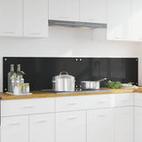 Kitchen Backsplash 2 pcs Black 100 x 40 cm Tempered Glass 3415551