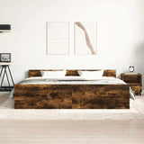 Bed Frame without Mattress Smoked Oak 180x200 cm Super King 3203772