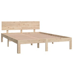 Bed Frame without Mattress Solid Wood Pine 140x200cm 810495