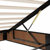 Ottoman Bed Frame without Mattress Black Double Fabric 3310921