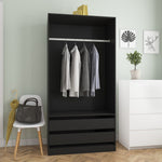 ZNTS Wardrobe Black 100x50x200 cm Engineered Wood 800604