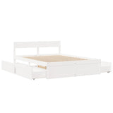 Bed Frame without Mattress White 160x200 cm Solid Wood Pine 3282343