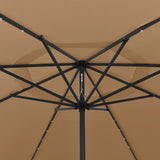 Garden Parasol with LED Lights 400 cm Taupe 312533