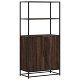 Highboard Brown Oak 68x35x139 cm Engineered Wood and Metal 849053
