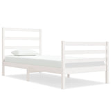 Bed Frame without Mattress White Solid Wood Pine 90x190 cm Single Single 3104972