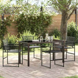 Garden Dining Set 5 pcs Black Poly Rattan 3379327