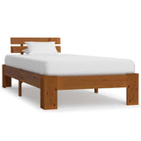 Bed Frame Honey Brown Solid pine wood, Plywood Single Durable 283178