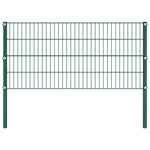Fence Panel with Posts Iron 1040x80 cm Green 278609