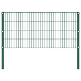 Fence Panel with Posts Iron 1040x80 cm Green 278609