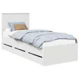 Bed Frame with Drawer White 75 x 190 cm Engineer Wood 3410756