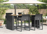Garden Bar Set Black Poly Rattan 5 Piece Set Durable 3328891